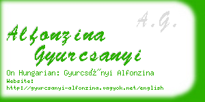 alfonzina gyurcsanyi business card